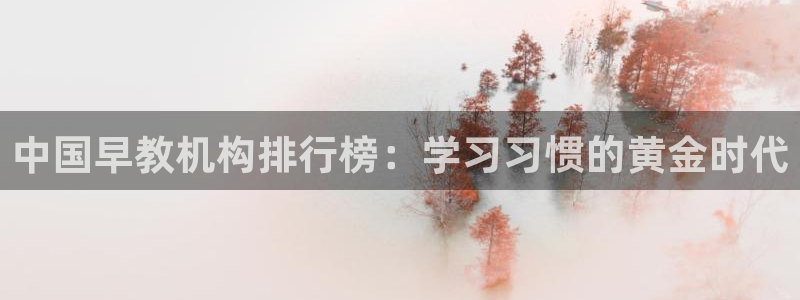 天顺国际娱乐会所瑞丽：中国早教机构排行榜：学习习惯的黄金时代