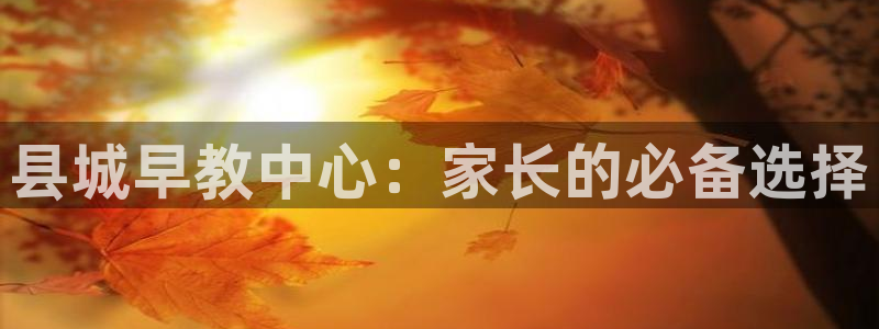 天顺娱乐负责人龠连pg29999：县城早教中心：家长的必备选择